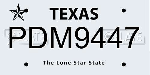 PDM9447 Texas License Plate