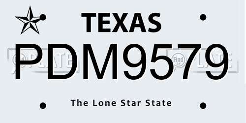 PDM9579 Texas License Plate