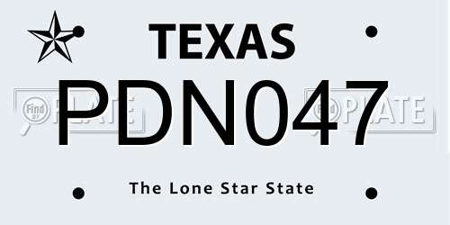 PDN047 Texas License Plate