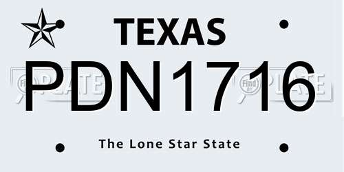 PDN1716 Texas License Plate