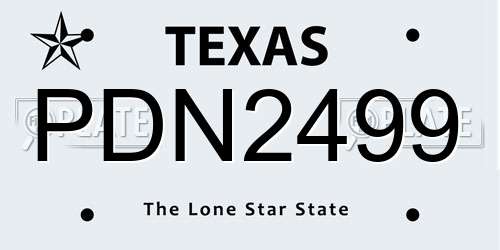 PDN2499 Texas License Plate