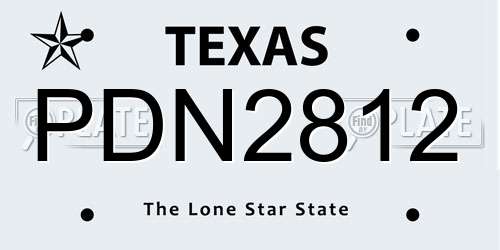 PDN2812 Texas License Plate