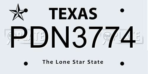 PDN3774 Texas License Plate
