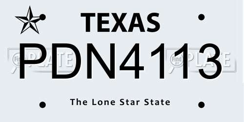 PDN4113 Texas License Plate
