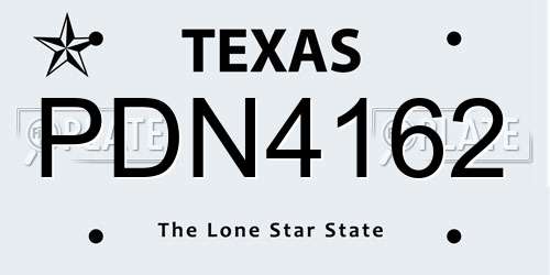 PDN4162 Texas License Plate