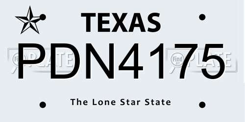 PDN4175 Texas License Plate