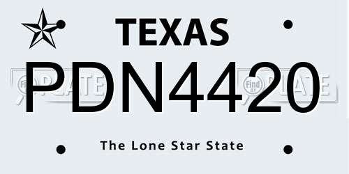 PDN4420 Texas License Plate