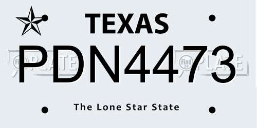 PDN4473 Texas License Plate
