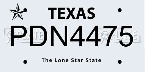 PDN4475 Texas License Plate