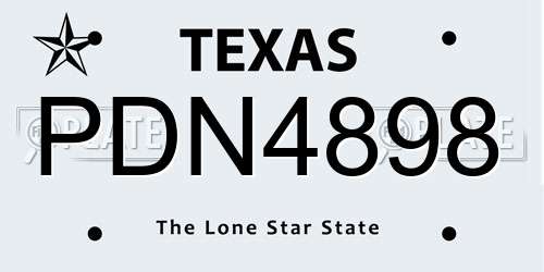 PDN4898 Texas License Plate