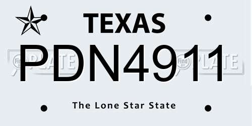 PDN4911 Texas License Plate