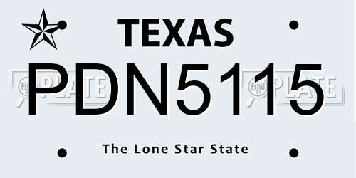 PDN5115 Texas License Plate