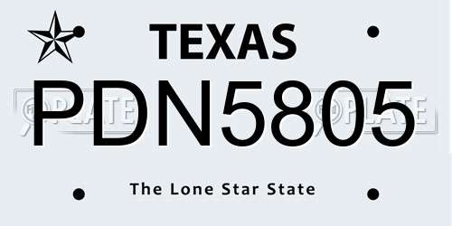 PDN5805 Texas License Plate