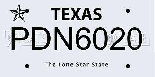 PDN6020 Texas License Plate