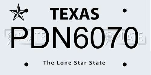 PDN6070 Texas License Plate