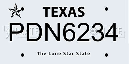 PDN6234 Texas License Plate