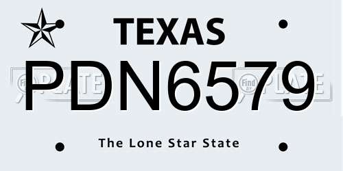 PDN6579 Texas License Plate