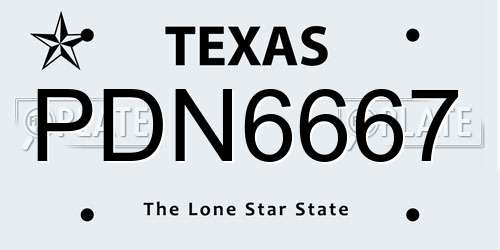 PDN6667 Texas License Plate