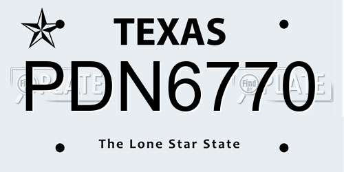 PDN6770 Texas License Plate