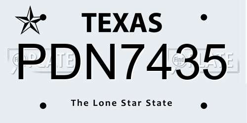PDN7435 Texas License Plate