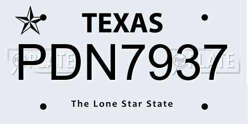 PDN7937 Texas License Plate