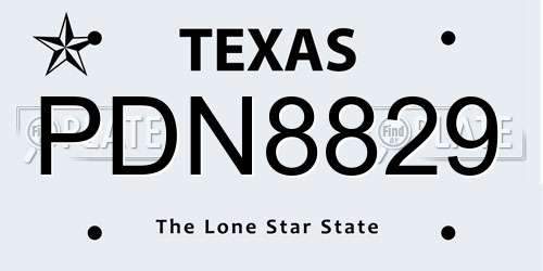 PDN8829 Texas License Plate
