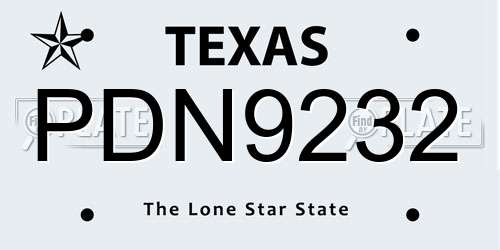 PDN9232 Texas License Plate