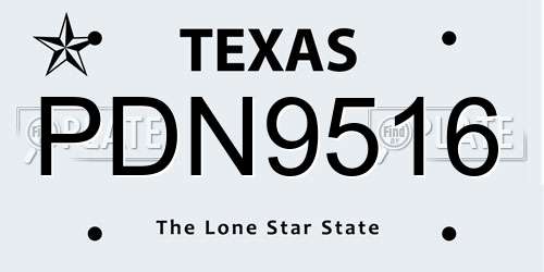 PDN9516 Texas License Plate