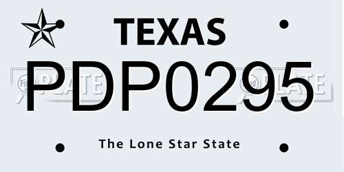 PDP0295 Texas License Plate