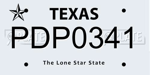 PDP0341 Texas License Plate