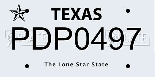 PDP0497 Texas License Plate