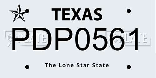 PDP0561 Texas License Plate
