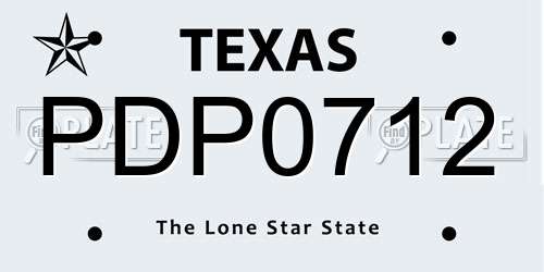 PDP0712 Texas License Plate