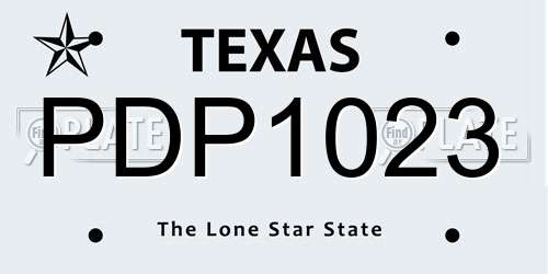 PDP1023 Texas License Plate