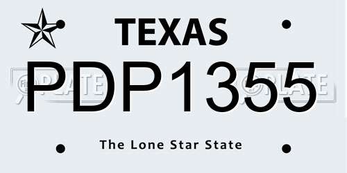 PDP1355 Texas License Plate