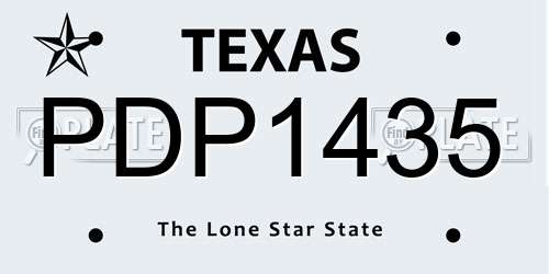 PDP1435 Texas License Plate