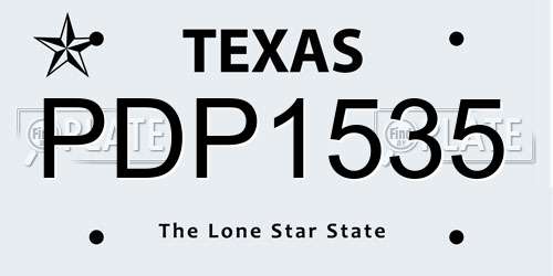 PDP1535 Texas License Plate