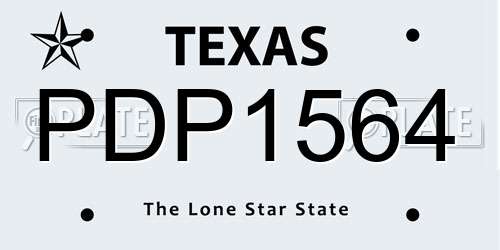 PDP1564 Texas License Plate