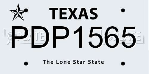 PDP1565 Texas License Plate
