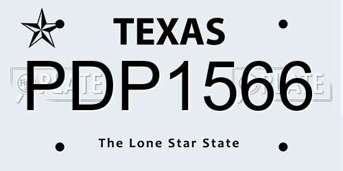 PDP1566 Texas License Plate