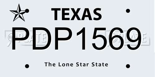 PDP1569 Texas License Plate