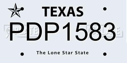 PDP1583 Texas License Plate