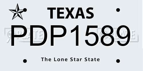 PDP1589 Texas License Plate