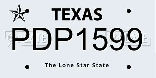 PDP1599 Texas License Plate