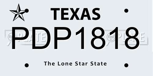 PDP1818 Texas License Plate
