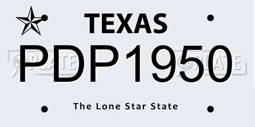 PDP1950 Texas License Plate