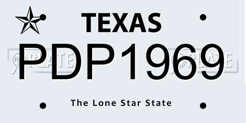 PDP1969 Texas License Plate