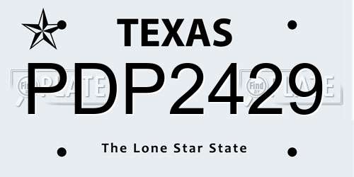 PDP2429 Texas License Plate