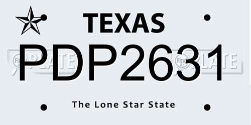 PDP2631 Texas License Plate