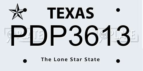 PDP3613 Texas License Plate